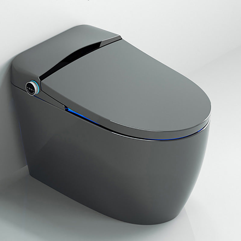 Gray Electronic Elongated Toilet Seat Bidet with Wireless Remote Control Dryer Not Included (Standard) Clearhalo 'Bathroom Remodel & Bathroom Fixtures' 'Bidets' 'Home Improvement' 'home_improvement' 'home_improvement_bidets' 'Toilets & Bidets' 7758168