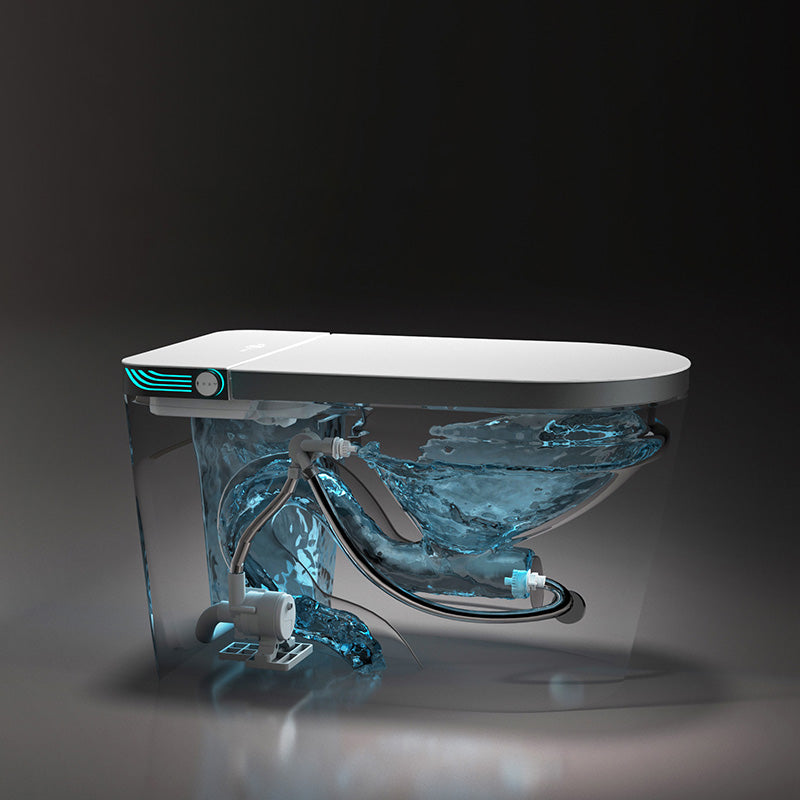 Smart Elongated Floor Standing Bidet in White with Heated Seat Clearhalo 'Bathroom Remodel & Bathroom Fixtures' 'Bidets' 'Home Improvement' 'home_improvement' 'home_improvement_bidets' 'Toilets & Bidets' 7758187