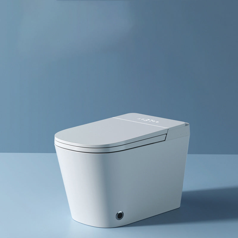 Foot Sensor Ceramic with Heated Seat Contemporary White Floor Mount Bidet Automatic Lid( Top Configuration) Clearhalo 'Bathroom Remodel & Bathroom Fixtures' 'Bidets' 'Home Improvement' 'home_improvement' 'home_improvement_bidets' 'Toilets & Bidets' 7758324