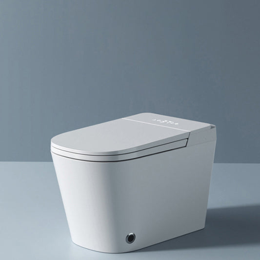 Foot Sensor Ceramic with Heated Seat Contemporary White Floor Mount Bidet Clearhalo 'Bathroom Remodel & Bathroom Fixtures' 'Bidets' 'Home Improvement' 'home_improvement' 'home_improvement_bidets' 'Toilets & Bidets' 7758333