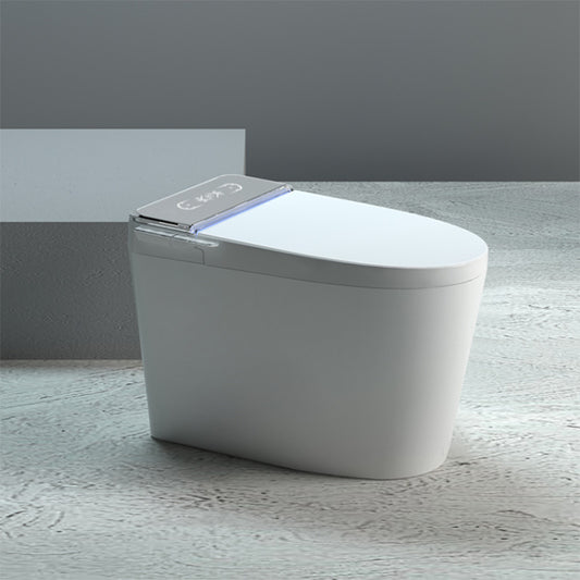 White Foot Sensor Contemporary Temperature Control Ceramic Smart Bidet Clearhalo 'Bathroom Remodel & Bathroom Fixtures' 'Bidets' 'Home Improvement' 'home_improvement' 'home_improvement_bidets' 'Toilets & Bidets' 7758371