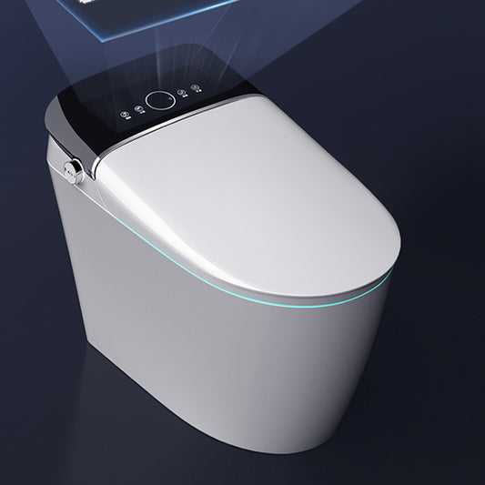 Temperature Control Ceramic Foot Sensor Elongated White Floor Standing Bidet Clearhalo 'Bathroom Remodel & Bathroom Fixtures' 'Bidets' 'Home Improvement' 'home_improvement' 'home_improvement_bidets' 'Toilets & Bidets' 7758399