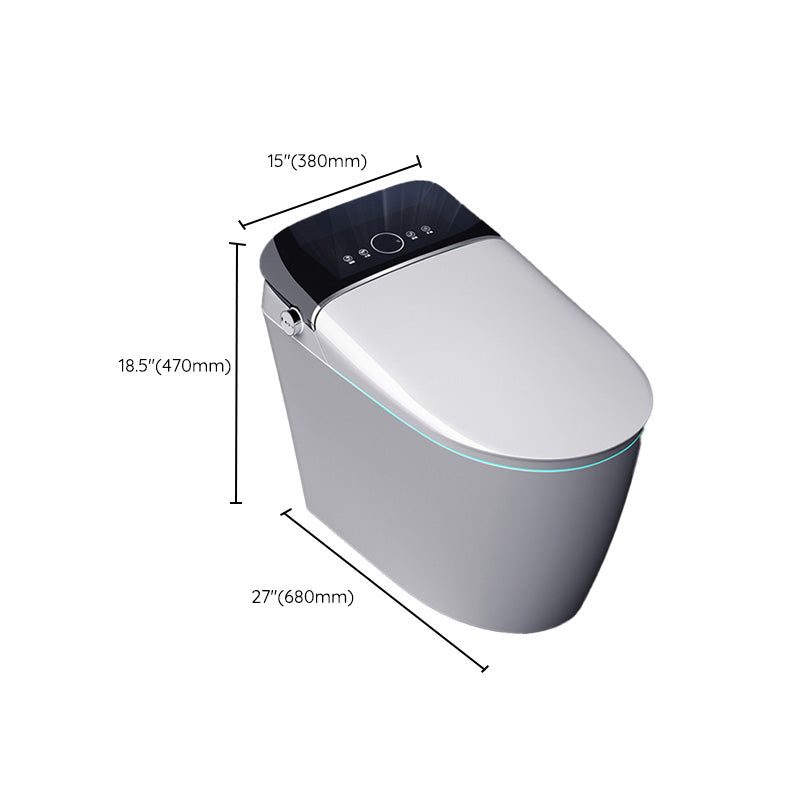 Temperature Control Ceramic Foot Sensor Elongated White Floor Standing Bidet Clearhalo 'Bathroom Remodel & Bathroom Fixtures' 'Bidets' 'Home Improvement' 'home_improvement' 'home_improvement_bidets' 'Toilets & Bidets' 7758406
