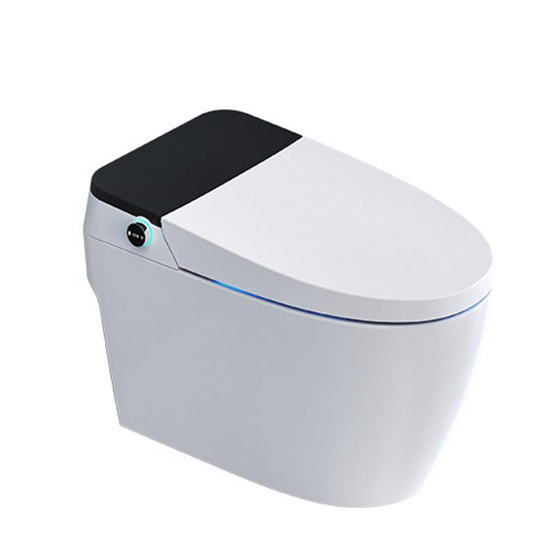 Foot Sensor Ceramic Contemporary Temperature Control Floor Mount Bidet Black White Clearhalo 'Bathroom Remodel & Bathroom Fixtures' 'Bidets' 'Home Improvement' 'home_improvement' 'home_improvement_bidets' 'Toilets & Bidets' 7758442