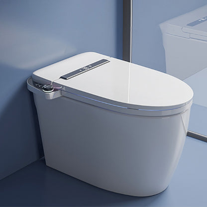 White Ceramic Contemporary Foot Sensor Elongated Heated Seat Floor Standing Bidet Automatic Lid( Top Configuration) No Clearhalo 'Bathroom Remodel & Bathroom Fixtures' 'Bidets' 'Home Improvement' 'home_improvement' 'home_improvement_bidets' 'Toilets & Bidets' 7758551