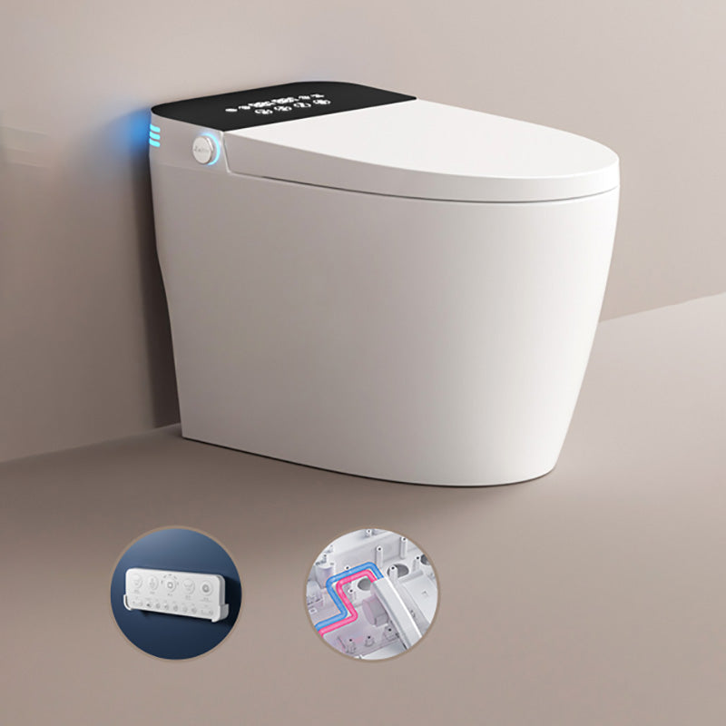 Ceramic Contemporary Heated Seat Foot Sensor Floor Mount Bidet Automatic Flip (Automatic Version) Clearhalo 'Bathroom Remodel & Bathroom Fixtures' 'Bidets' 'Home Improvement' 'home_improvement' 'home_improvement_bidets' 'Toilets & Bidets' 7758641