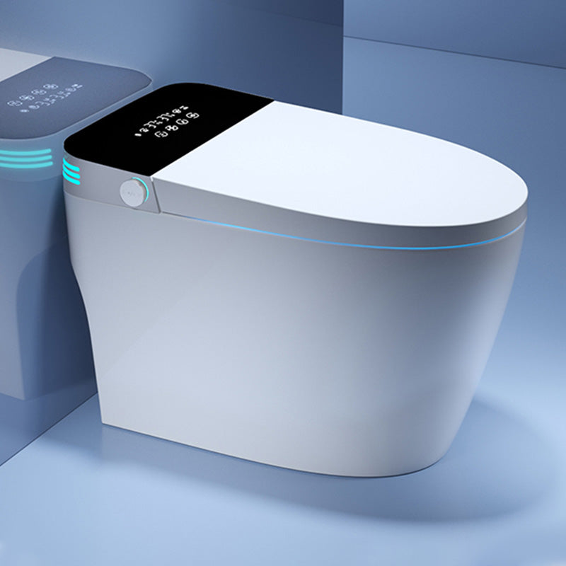 Elongated Ceramic Foot Sensor Contemporary White Floor Mount Bidet Automatic Lid( Top Configuration) Clearhalo 'Bathroom Remodel & Bathroom Fixtures' 'Bidets' 'Home Improvement' 'home_improvement' 'home_improvement_bidets' 'Toilets & Bidets' 7758684