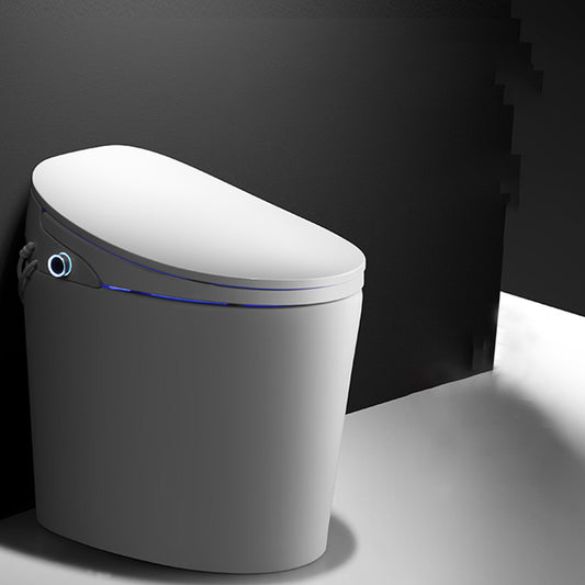Foot Sensor Ceramic with Heated Seat Elongated Contemporary Floor Mount Bidet Clearhalo 'Bathroom Remodel & Bathroom Fixtures' 'Bidets' 'Home Improvement' 'home_improvement' 'home_improvement_bidets' 'Toilets & Bidets' 7758749