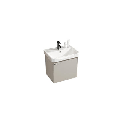 Metal Frame Vanity White Single Sink Soft Close Doors Wall Mounted Vanity with Mirror Vanity & Faucet Clearhalo 'Bathroom Remodel & Bathroom Fixtures' 'Bathroom Vanities' 'bathroom_vanities' 'Home Improvement' 'home_improvement' 'home_improvement_bathroom_vanities' 7769771