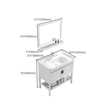 White Vanity Sink Doors Drawer Faucet Storage Shelf Vanity with Mirror Clearhalo 'Bathroom Remodel & Bathroom Fixtures' 'Bathroom Vanities' 'bathroom_vanities' 'Home Improvement' 'home_improvement' 'home_improvement_bathroom_vanities' 7769915