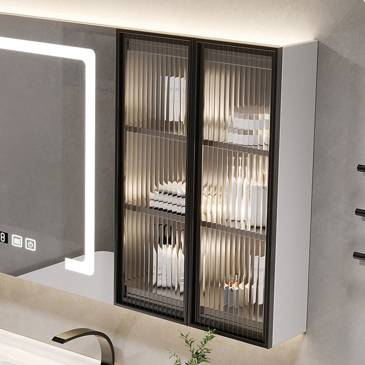 2 Drawers Vanity White Metal Frame Wall Mount Rectangular Mirror Single Sink Vanity Clearhalo 'Bathroom Remodel & Bathroom Fixtures' 'Bathroom Vanities' 'bathroom_vanities' 'Home Improvement' 'home_improvement' 'home_improvement_bathroom_vanities' 7769931