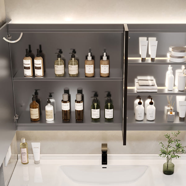 2 Drawers Vanity White Metal Frame Wall Mount Rectangular Mirror Single Sink Vanity Clearhalo 'Bathroom Remodel & Bathroom Fixtures' 'Bathroom Vanities' 'bathroom_vanities' 'Home Improvement' 'home_improvement' 'home_improvement_bathroom_vanities' 7769933