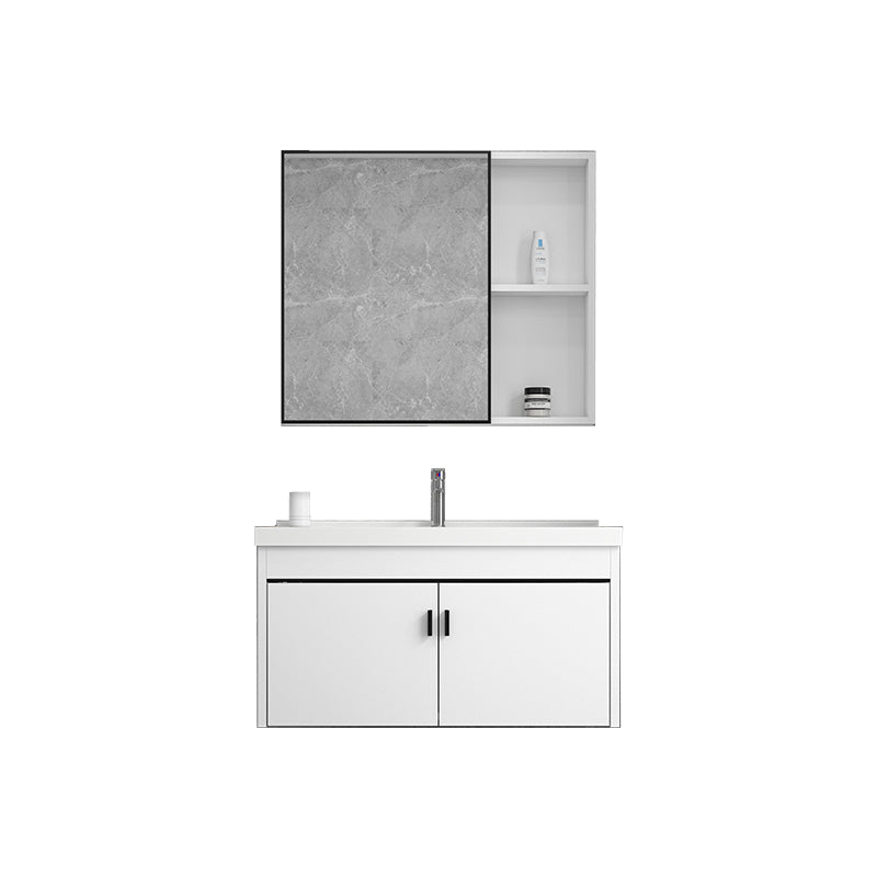 Ceramic Bathroom Sink Vanity Wall-Mounted Bathroom Sink Vanity with Faucet Included Vanity & Faucet & Mirror Cabinet Towel Bar Not Included Clearhalo 'Bathroom Remodel & Bathroom Fixtures' 'Bathroom Vanities' 'bathroom_vanities' 'Home Improvement' 'home_improvement' 'home_improvement_bathroom_vanities' 7770025