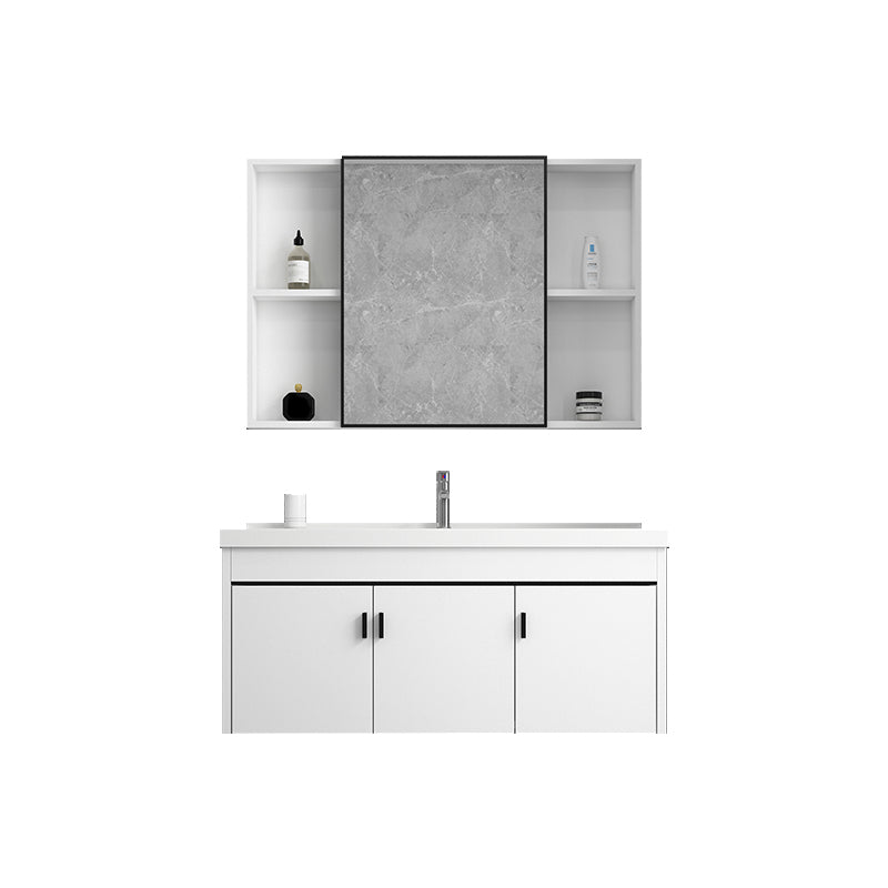 Ceramic Bathroom Sink Vanity Wall-Mounted Bathroom Sink Vanity with Faucet Included Vanity & Faucet & Mirror Cabinet Towel Bar Not Included Clearhalo 'Bathroom Remodel & Bathroom Fixtures' 'Bathroom Vanities' 'bathroom_vanities' 'Home Improvement' 'home_improvement' 'home_improvement_bathroom_vanities' 7770027