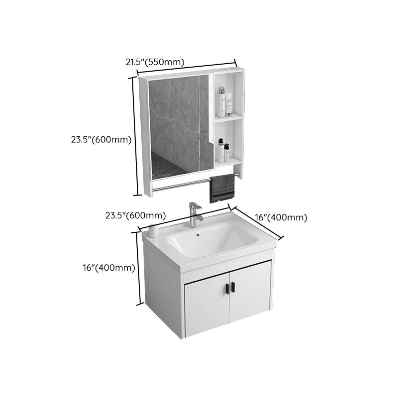 Ceramic Bathroom Sink Vanity Wall-Mounted Bathroom Sink Vanity with Faucet Included Clearhalo 'Bathroom Remodel & Bathroom Fixtures' 'Bathroom Vanities' 'bathroom_vanities' 'Home Improvement' 'home_improvement' 'home_improvement_bathroom_vanities' 7770047