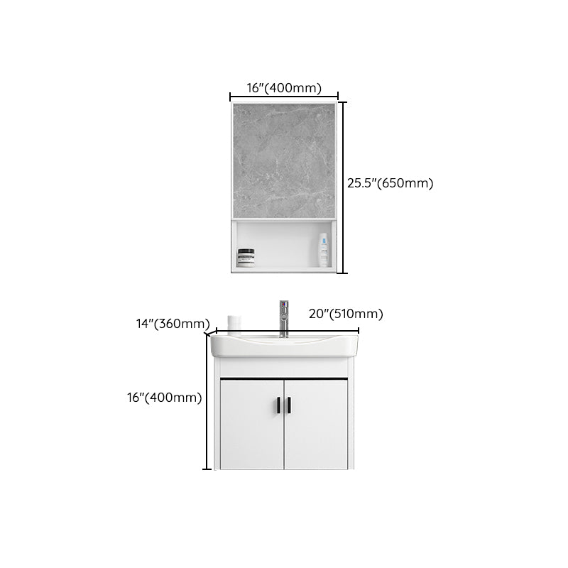 Ceramic Bathroom Sink Vanity Wall-Mounted Bathroom Sink Vanity with Faucet Included Clearhalo 'Bathroom Remodel & Bathroom Fixtures' 'Bathroom Vanities' 'bathroom_vanities' 'Home Improvement' 'home_improvement' 'home_improvement_bathroom_vanities' 7770051