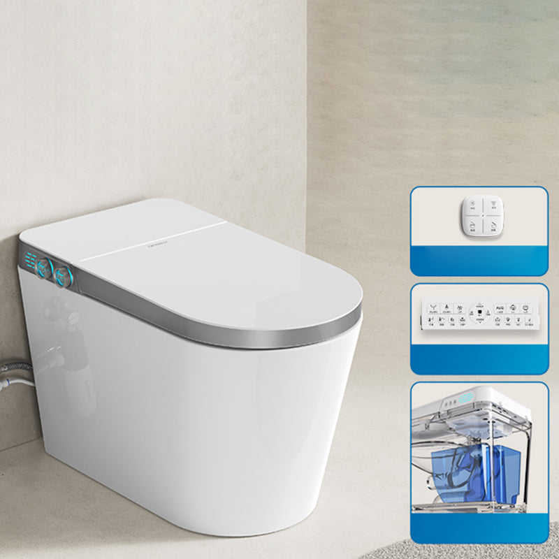 Floor Standing Bidet Contemporary Foot Sensor Dryer Ceramic Elongated Grey Automatic Lid( Top Configuration) Clearhalo 'Bathroom Remodel & Bathroom Fixtures' 'Bidets' 'Home Improvement' 'home_improvement' 'home_improvement_bidets' 'Toilets & Bidets' 7777136