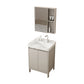 Rectangular Freestanding Bathroom Vanity Modern Gray Single-Sink Vanity Set Vanity & Faucet & Mirror Cabinet 24"L x 15.7"W x 31.9"H Washboard Included Clearhalo 'Bathroom Remodel & Bathroom Fixtures' 'Bathroom Vanities' 'bathroom_vanities' 'Home Improvement' 'home_improvement' 'home_improvement_bathroom_vanities' 7784627