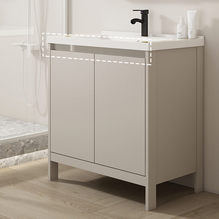 Rectangular Freestanding Bathroom Vanity Modern Gray Single-Sink Vanity Set Clearhalo 'Bathroom Remodel & Bathroom Fixtures' 'Bathroom Vanities' 'bathroom_vanities' 'Home Improvement' 'home_improvement' 'home_improvement_bathroom_vanities' 7784632