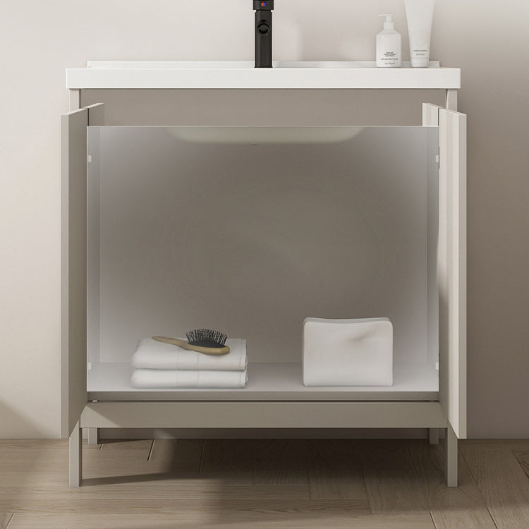 Rectangular Freestanding Bathroom Vanity Modern Gray Single-Sink Vanity Set Clearhalo 'Bathroom Remodel & Bathroom Fixtures' 'Bathroom Vanities' 'bathroom_vanities' 'Home Improvement' 'home_improvement' 'home_improvement_bathroom_vanities' 7784642