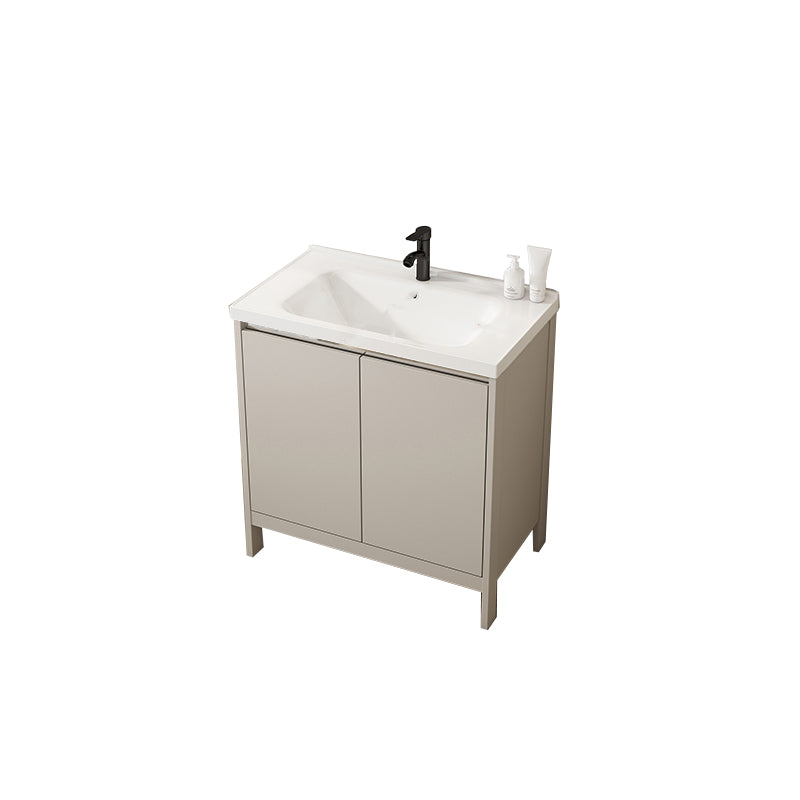 Rectangular Freestanding Bathroom Vanity Modern Gray Single-Sink Vanity Set Vanity & Faucet Washboard Not Included Clearhalo 'Bathroom Remodel & Bathroom Fixtures' 'Bathroom Vanities' 'bathroom_vanities' 'Home Improvement' 'home_improvement' 'home_improvement_bathroom_vanities' 7784650