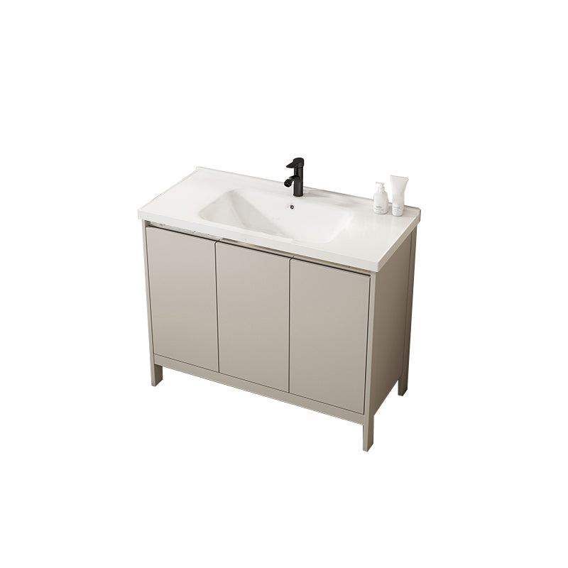 Rectangular Freestanding Bathroom Vanity Modern Gray Single-Sink Vanity Set Vanity & Faucet Washboard Not Included Clearhalo 'Bathroom Remodel & Bathroom Fixtures' 'Bathroom Vanities' 'bathroom_vanities' 'Home Improvement' 'home_improvement' 'home_improvement_bathroom_vanities' 7784651