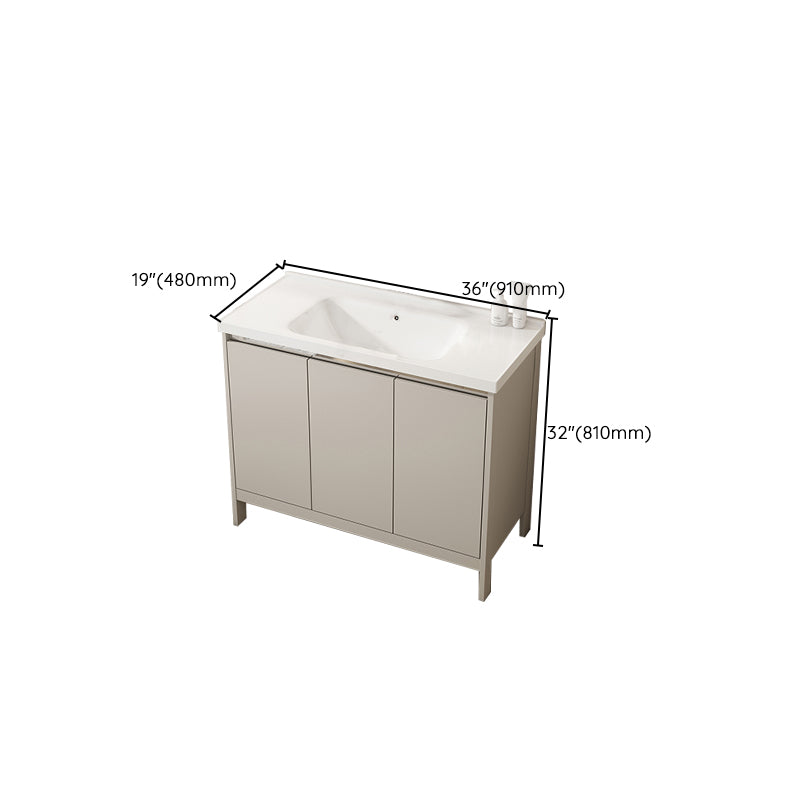 Rectangular Freestanding Bathroom Vanity Modern Gray Single-Sink Vanity Set Clearhalo 'Bathroom Remodel & Bathroom Fixtures' 'Bathroom Vanities' 'bathroom_vanities' 'Home Improvement' 'home_improvement' 'home_improvement_bathroom_vanities' 7784665