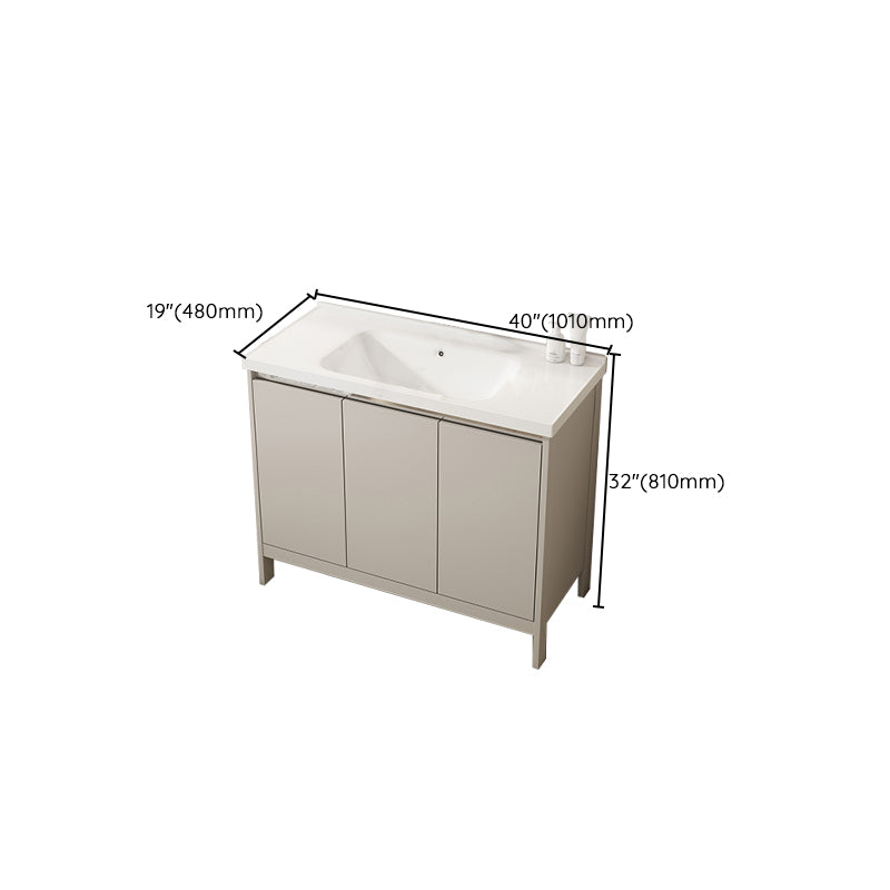 Rectangular Freestanding Bathroom Vanity Modern Gray Single-Sink Vanity Set Clearhalo 'Bathroom Remodel & Bathroom Fixtures' 'Bathroom Vanities' 'bathroom_vanities' 'Home Improvement' 'home_improvement' 'home_improvement_bathroom_vanities' 7784666