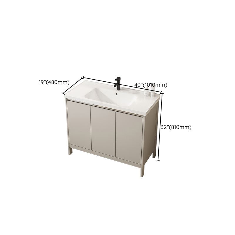 Rectangular Freestanding Bathroom Vanity Modern Gray Single-Sink Vanity Set Clearhalo 'Bathroom Remodel & Bathroom Fixtures' 'Bathroom Vanities' 'bathroom_vanities' 'Home Improvement' 'home_improvement' 'home_improvement_bathroom_vanities' 7784678