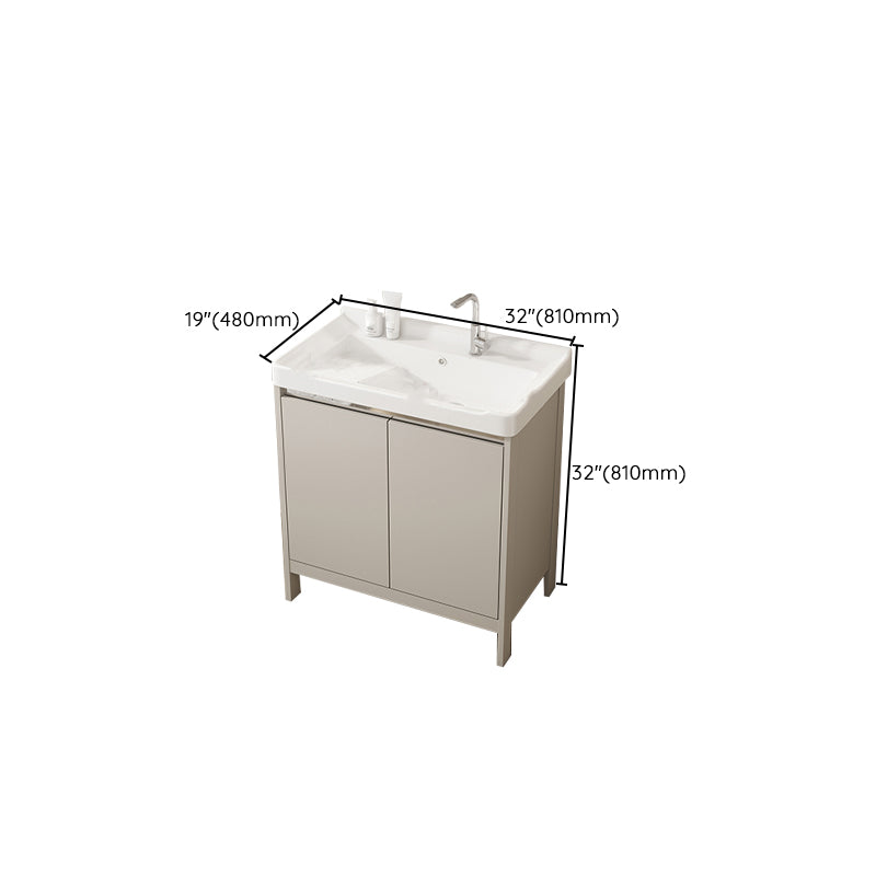 Rectangular Freestanding Bathroom Vanity Modern Gray Single-Sink Vanity Set Clearhalo 'Bathroom Remodel & Bathroom Fixtures' 'Bathroom Vanities' 'bathroom_vanities' 'Home Improvement' 'home_improvement' 'home_improvement_bathroom_vanities' 7784681