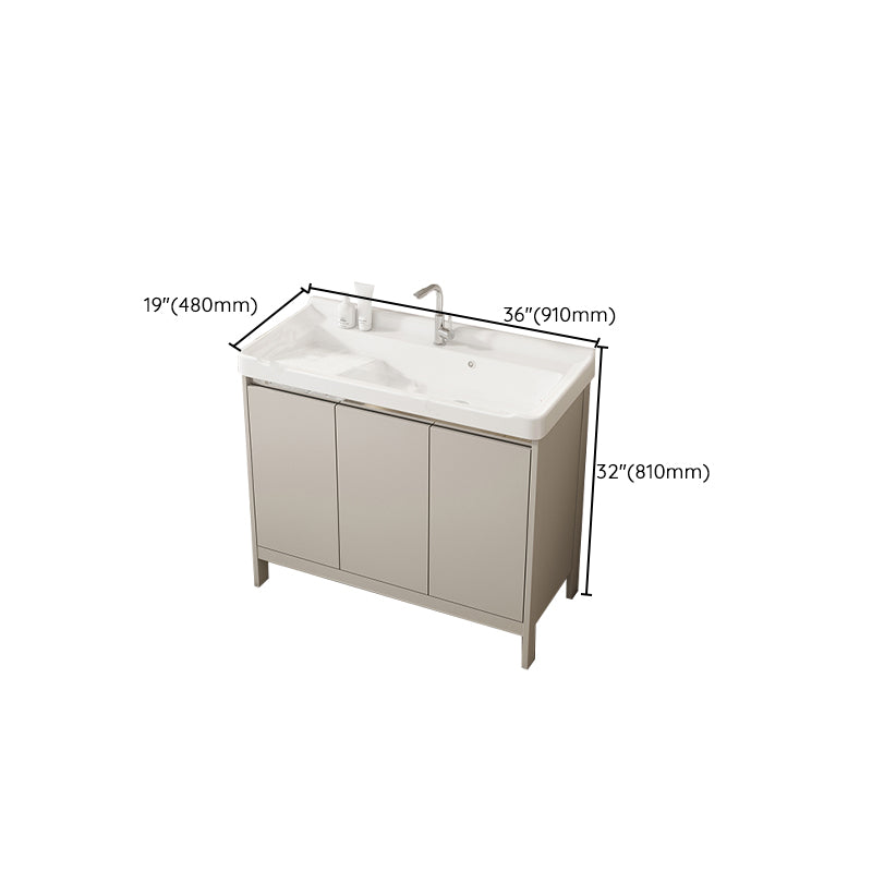 Rectangular Freestanding Bathroom Vanity Modern Gray Single-Sink Vanity Set Clearhalo 'Bathroom Remodel & Bathroom Fixtures' 'Bathroom Vanities' 'bathroom_vanities' 'Home Improvement' 'home_improvement' 'home_improvement_bathroom_vanities' 7784682