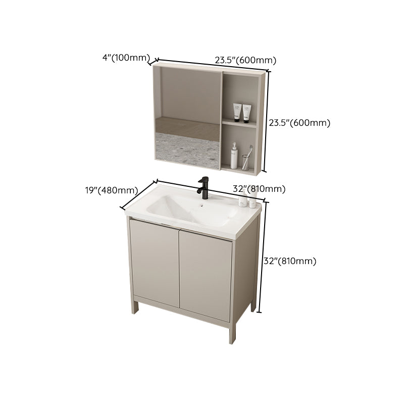 Rectangular Freestanding Bathroom Vanity Modern Gray Single-Sink Vanity Set Clearhalo 'Bathroom Remodel & Bathroom Fixtures' 'Bathroom Vanities' 'bathroom_vanities' 'Home Improvement' 'home_improvement' 'home_improvement_bathroom_vanities' 7784688