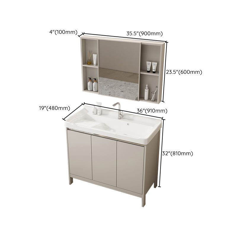 Rectangular Freestanding Bathroom Vanity Modern Gray Single-Sink Vanity Set Clearhalo 'Bathroom Remodel & Bathroom Fixtures' 'Bathroom Vanities' 'bathroom_vanities' 'Home Improvement' 'home_improvement' 'home_improvement_bathroom_vanities' 7784694