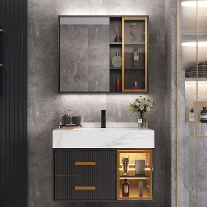 Modern Wall Mount Bathroom Vanity Set with Faucet Mirror Sink Vanity & Faucet & Mirror Cabinet 31.5"L x 20"W x 22"H Clearhalo 'Bathroom Remodel & Bathroom Fixtures' 'Bathroom Vanities' 'bathroom_vanities' 'Home Improvement' 'home_improvement' 'home_improvement_bathroom_vanities' 7800206