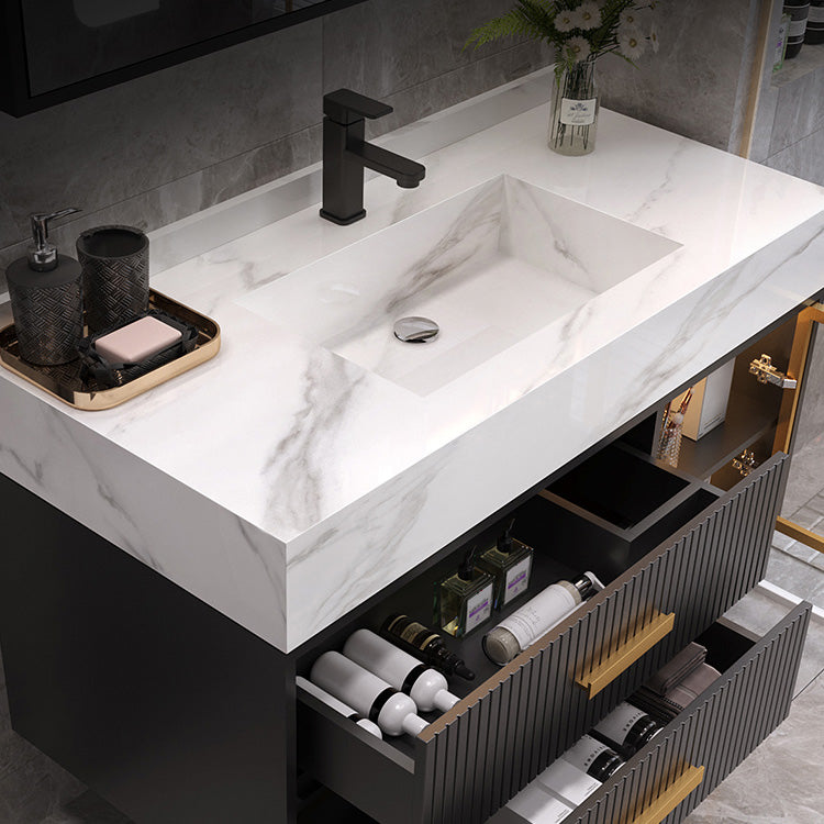 Modern Wall Mount Bathroom Vanity Set with Faucet Mirror Sink Clearhalo 'Bathroom Remodel & Bathroom Fixtures' 'Bathroom Vanities' 'bathroom_vanities' 'Home Improvement' 'home_improvement' 'home_improvement_bathroom_vanities' 7800209
