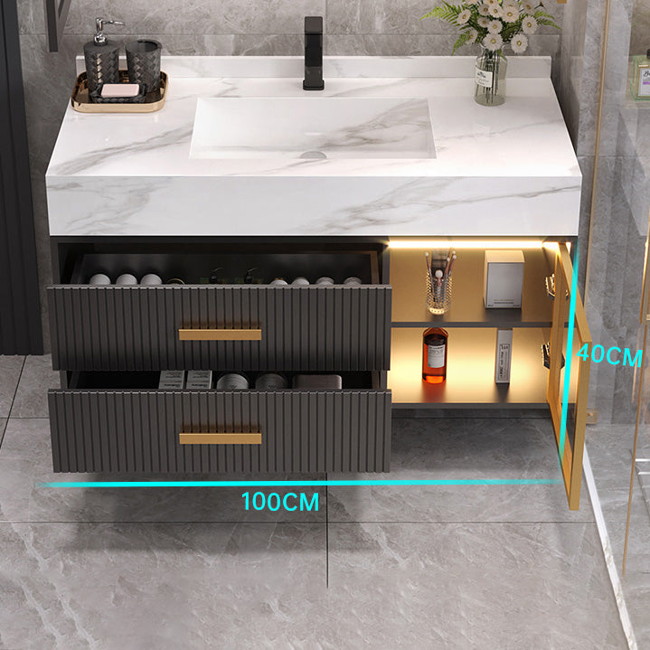 Modern Wall Mount Bathroom Vanity Set with Faucet Mirror Sink Clearhalo 'Bathroom Remodel & Bathroom Fixtures' 'Bathroom Vanities' 'bathroom_vanities' 'Home Improvement' 'home_improvement' 'home_improvement_bathroom_vanities' 7800213