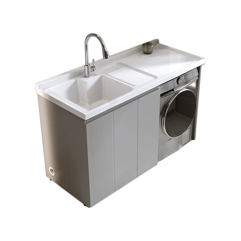 Freestanding Metal Modern Bathroom Sink Vanity with Sink Faucet Vanity & Faucet https: res.litfad.com site img item 2023 03 23 7800313 1200x1200.jpg Clearhalo 'Bathroom Remodel & Bathroom Fixtures' 'Bathroom Vanities' 'bathroom_vanities' 'Home Improvement' 'home_improvement' 'home_improvement_bathroom_vanities' 7800313