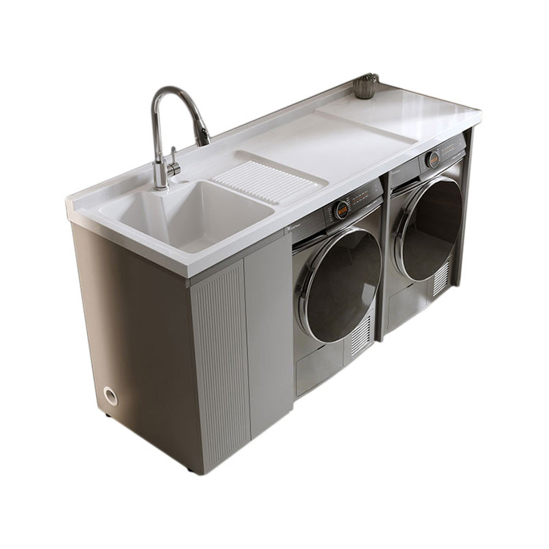 Freestanding Metal Modern Bathroom Sink Vanity with Sink Faucet Vanity & Faucet https: res.litfad.com site img item 2023 03 13 7800317 1200x1200.jpg Clearhalo 'Bathroom Remodel & Bathroom Fixtures' 'Bathroom Vanities' 'bathroom_vanities' 'Home Improvement' 'home_improvement' 'home_improvement_bathroom_vanities' 7800317