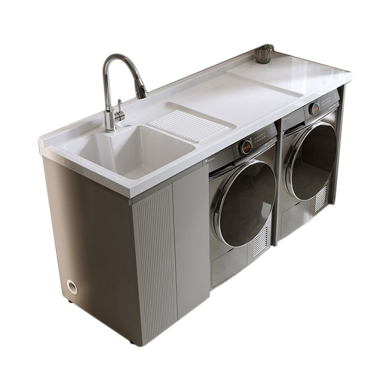 Freestanding Metal Modern Bathroom Sink Vanity with Sink Faucet Vanity & Faucet https: res.litfad.com site img item 2023 03 17 7800319 1200x1200.jpg Clearhalo 'Bathroom Remodel & Bathroom Fixtures' 'Bathroom Vanities' 'bathroom_vanities' 'Home Improvement' 'home_improvement' 'home_improvement_bathroom_vanities' 7800319