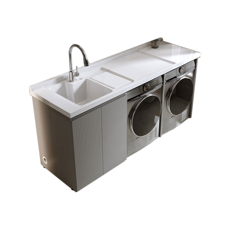 Freestanding Metal Modern Bathroom Sink Vanity with Sink Faucet Vanity & Faucet https: res.litfad.com site img item 2023 03 14 7800320 1200x1200.jpg Clearhalo 'Bathroom Remodel & Bathroom Fixtures' 'Bathroom Vanities' 'bathroom_vanities' 'Home Improvement' 'home_improvement' 'home_improvement_bathroom_vanities' 7800320