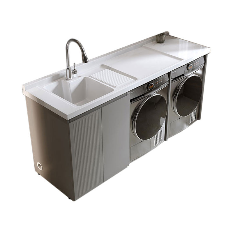 Freestanding Metal Modern Bathroom Sink Vanity with Sink Faucet Vanity & Faucet https: res.litfad.com site img item 2023 03 23 7800321 1200x1200.jpg Clearhalo 'Bathroom Remodel & Bathroom Fixtures' 'Bathroom Vanities' 'bathroom_vanities' 'Home Improvement' 'home_improvement' 'home_improvement_bathroom_vanities' 7800321