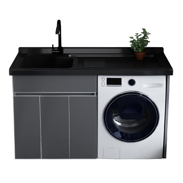 Metal Modern Freestanding Bathroom Sink Vanity with Sink Faucet Vanity & Faucet 63"L x 25"W x 36"H Left Clearhalo 'Bathroom Remodel & Bathroom Fixtures' 'Bathroom Vanities' 'bathroom_vanities' 'Home Improvement' 'home_improvement' 'home_improvement_bathroom_vanities' 7800378