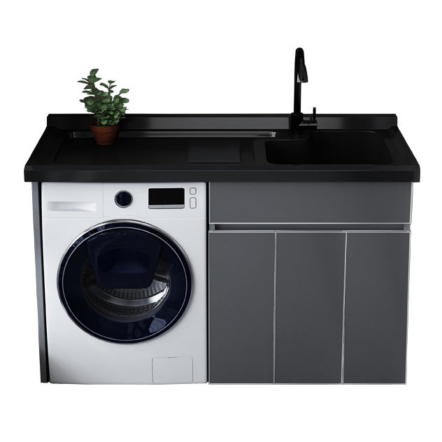 Metal Modern Freestanding Bathroom Sink Vanity with Sink Faucet Vanity & Faucet 63"L x 25"W x 36"H Right Clearhalo 'Bathroom Remodel & Bathroom Fixtures' 'Bathroom Vanities' 'bathroom_vanities' 'Home Improvement' 'home_improvement' 'home_improvement_bathroom_vanities' 7800384