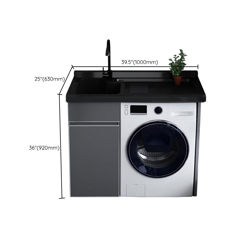 Metal Modern Freestanding Bathroom Sink Vanity with Sink Faucet Clearhalo 'Bathroom Remodel & Bathroom Fixtures' 'Bathroom Vanities' 'bathroom_vanities' 'Home Improvement' 'home_improvement' 'home_improvement_bathroom_vanities' 7800390