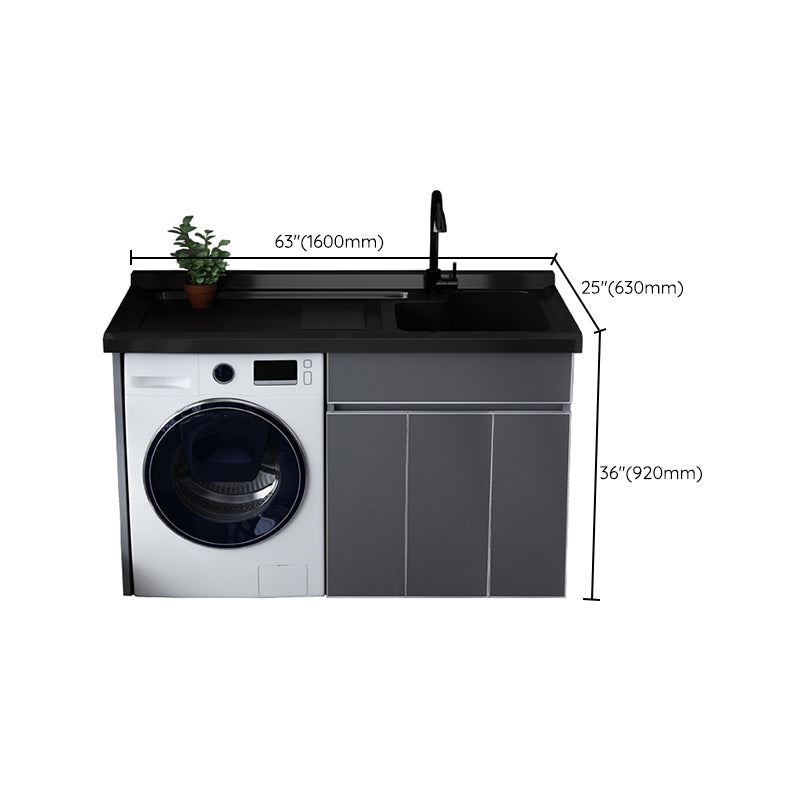 Metal Modern Freestanding Bathroom Sink Vanity with Sink Faucet Clearhalo 'Bathroom Remodel & Bathroom Fixtures' 'Bathroom Vanities' 'bathroom_vanities' 'Home Improvement' 'home_improvement' 'home_improvement_bathroom_vanities' 7800403