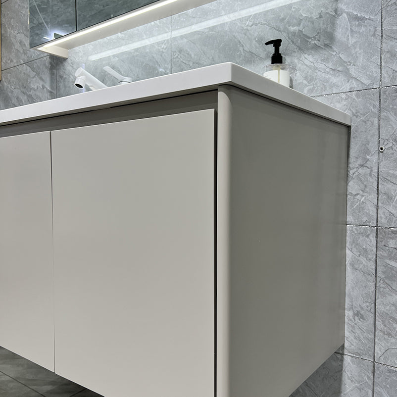 Wall Mount White Bathroom Vanity Set with Faucet Mirror Sink Clearhalo 'Bathroom Remodel & Bathroom Fixtures' 'Bathroom Vanities' 'bathroom_vanities' 'Home Improvement' 'home_improvement' 'home_improvement_bathroom_vanities' 7802001