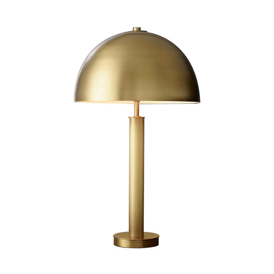 Metallic Semicircle Night Table Light Minimalist 1-Light Nightstand Lamp in Black/Gold for Bedside Clearhalo 'Lamps' 'Table Lamps' Lighting' 780583