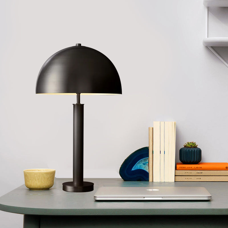 Metallic Semicircle Night Table Light Minimalist 1-Light Nightstand Lamp in Black/Gold for Bedside Clearhalo 'Lamps' 'Table Lamps' Lighting' 780587