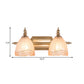 Brass 2 Lights Vanity Wall Lighting Traditional Carved Glass Domed Wall Sconce Lamp for Bathroom Clearhalo 'Vanity Lights' 'Wall Lights' Lighting' 780592