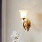 Opal Glass Bell Up Sconce Lamp Traditional 1-Light Stairway Wall Mount Light Fixture in Brass Clearhalo 'Wall Lamps & Sconces' 'Wall Lights' Lighting' 780648